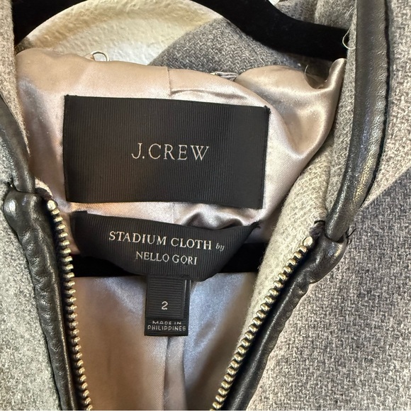 J.Crew Stadium Cloth Wool Hooded Coat in Grey Size 2 - Picture 2 of 5
